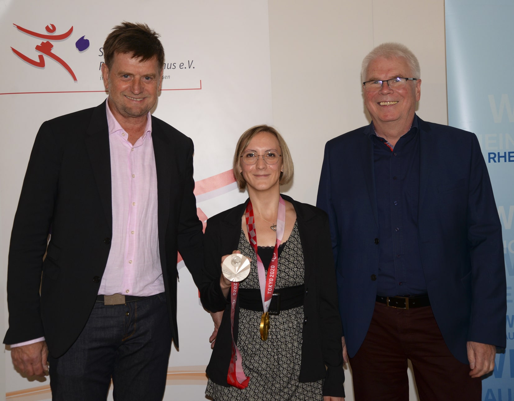 v.l.n.r. Markus Jestaedt (1. Vorsitzender Sportkreis), Natascha Hiltrop (Inklusionsbotschafterin des Rheingau-Taunus-Kreis). Werner Koch (Referent Inklusion und Vereinsförderung Sportkreis)